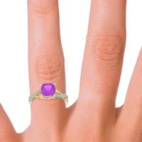 Modern Bypass Cushion Lagna Ring
