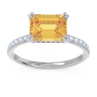 Citrine Ring In Palladium With Aquamarine And Garnet Luta Emerald Modern Ring