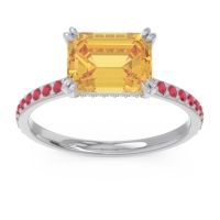 Citrine Ring In Palladium With Ruby And Aquamarine Luta Emerald Modern Ring