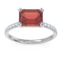 Garnet Ring In Palladium With Aquamarine And Peridot Luta Emerald Modern Ring