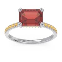 Garnet Ring In Palladium With Citrine And Peridot Luta Emerald Modern Ring
