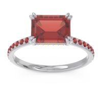 Garnet Ring In Palladium With Citrine Luta Emerald Modern Ring