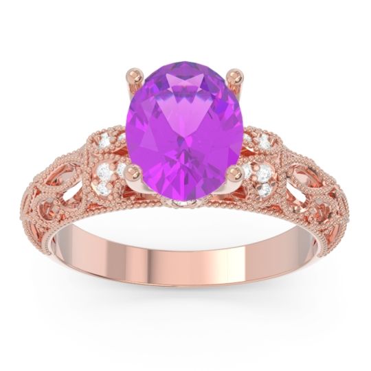 Art Deco Milgrain Oval Vatavat Ring