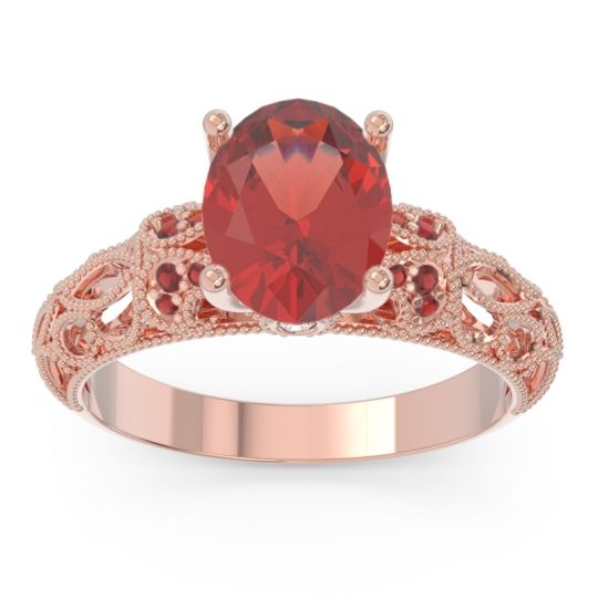 Art Deco Milgrain Oval Vatavat Ring