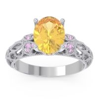 Art Deco Milgrain Oval Vatavat Ring