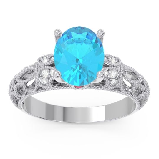 Art Deco Milgrain Oval Vatavat Ring