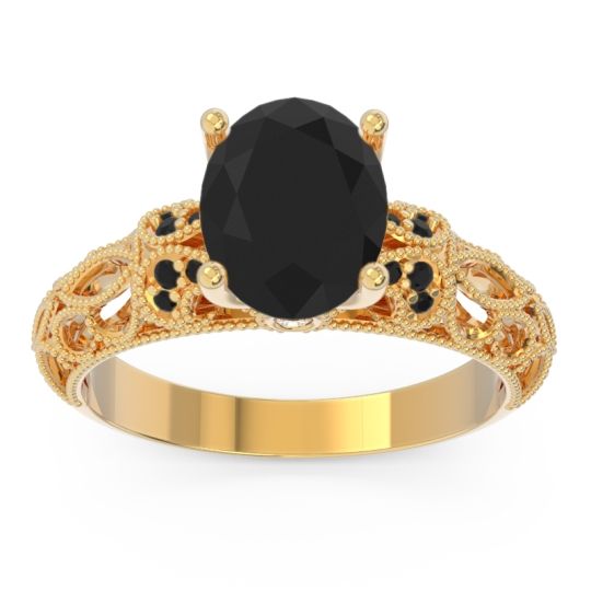 Art Deco Milgrain Oval Vatavat Ring