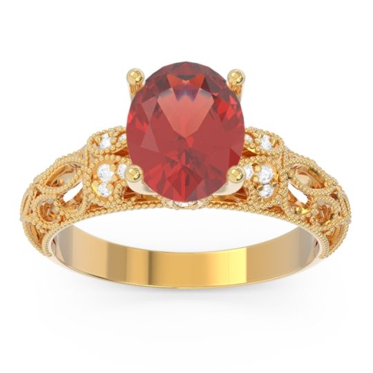 Art Deco Milgrain Oval Vatavat Ring