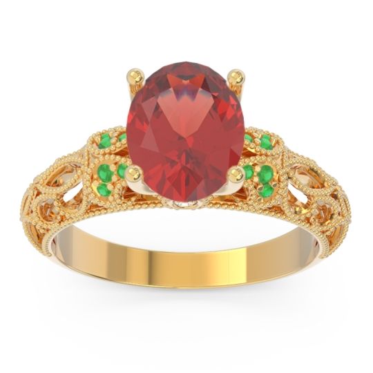 Art Deco Milgrain Oval Vatavat Ring