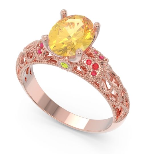 Art Deco Milgrain Oval Vatavat Ring