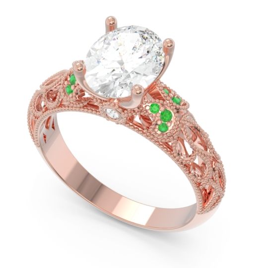 Art Deco Milgrain Oval Vatavat Ring