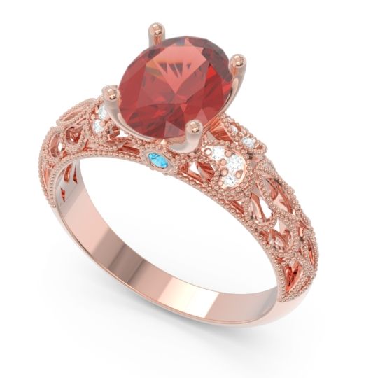 Art Deco Milgrain Oval Vatavat Ring