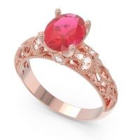 Art Deco Milgrain Oval Vatavat Ring