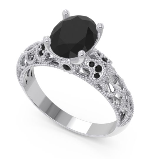 Art Deco Milgrain Oval Vatavat Ring