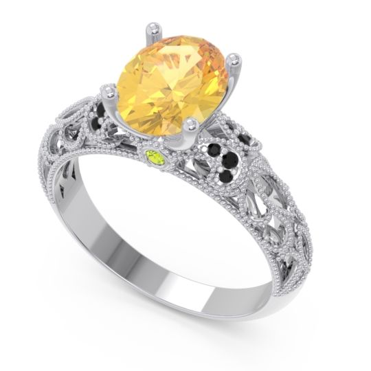 Art Deco Milgrain Oval Vatavat Ring