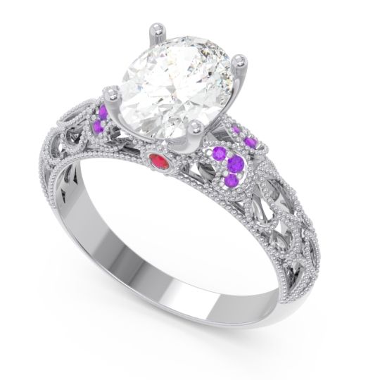 Art Deco Milgrain Oval Vatavat Ring