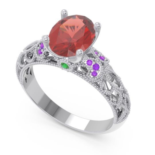 Art Deco Milgrain Oval Vatavat Ring