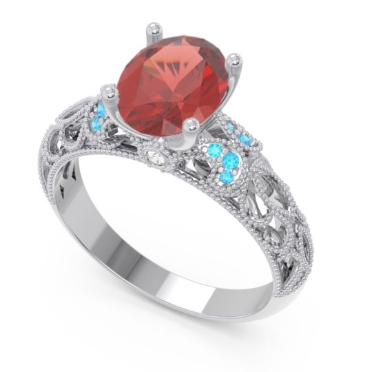 Art Deco Milgrain Oval Vatavat Ring