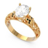 Art Deco Milgrain Oval Vatavat Ring