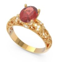 Art Deco Milgrain Oval Vatavat Ring