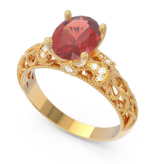 Art Deco Milgrain Oval Vatavat Ring