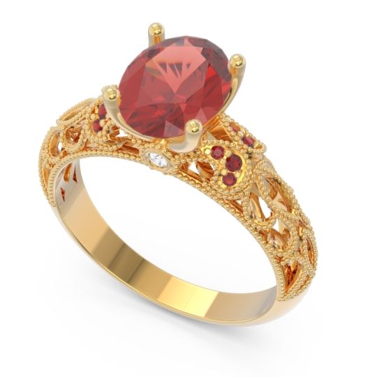 Art Deco Milgrain Oval Vatavat Ring