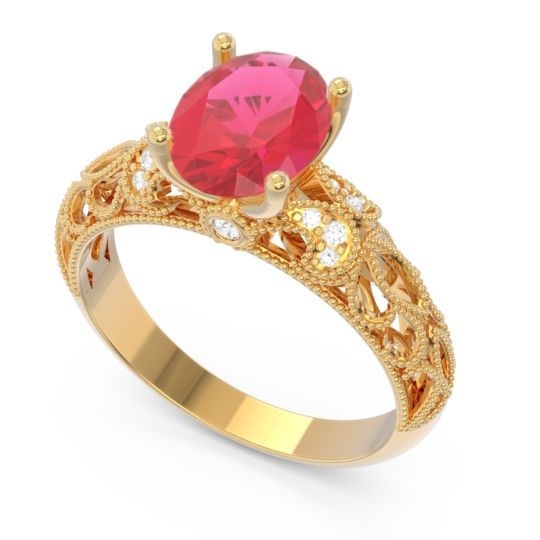 Art Deco Milgrain Oval Vatavat Ring