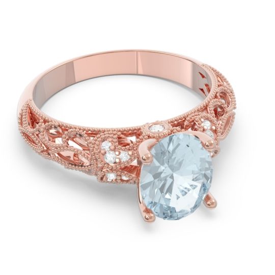 Art Deco Milgrain Oval Vatavat Ring