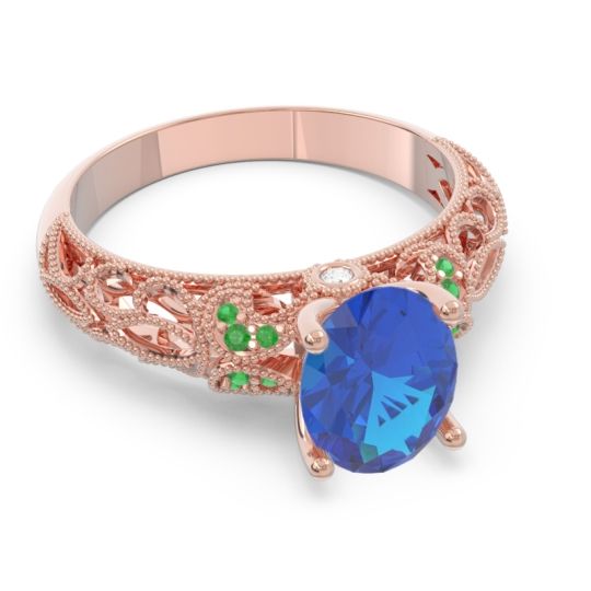 Art Deco Milgrain Oval Vatavat Ring