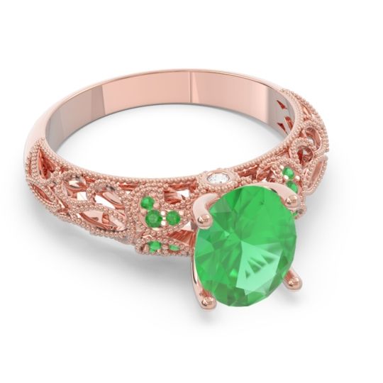 Art Deco Milgrain Oval Vatavat Ring