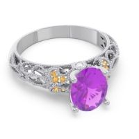 Art Deco Milgrain Oval Vatavat Ring