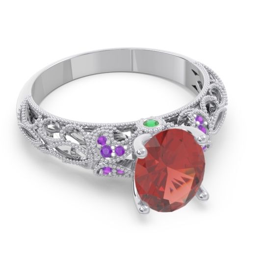 Art Deco Milgrain Oval Vatavat Ring