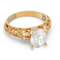 Art Deco Milgrain Oval Vatavat Ring