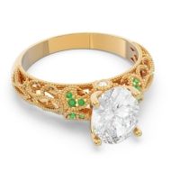 Art Deco Milgrain Oval Vatavat Ring