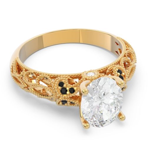 Art Deco Milgrain Oval Vatavat Ring