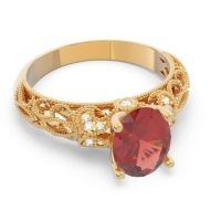 Art Deco Milgrain Oval Vatavat Ring