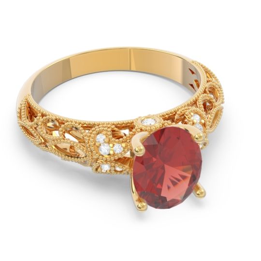 Art Deco Milgrain Oval Vatavat Ring