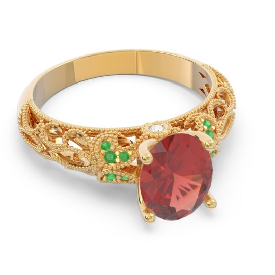 Art Deco Milgrain Oval Vatavat Ring
