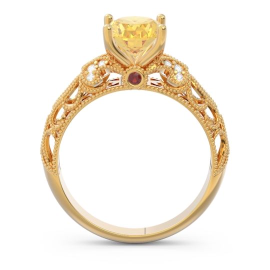 Art Deco Milgrain Oval Vatavat Ring
