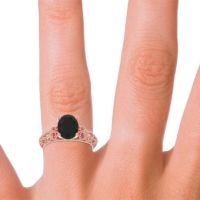 Art Deco Milgrain Oval Vatavat Ring