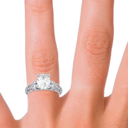 Art Deco Milgrain Oval Vatavat Ring