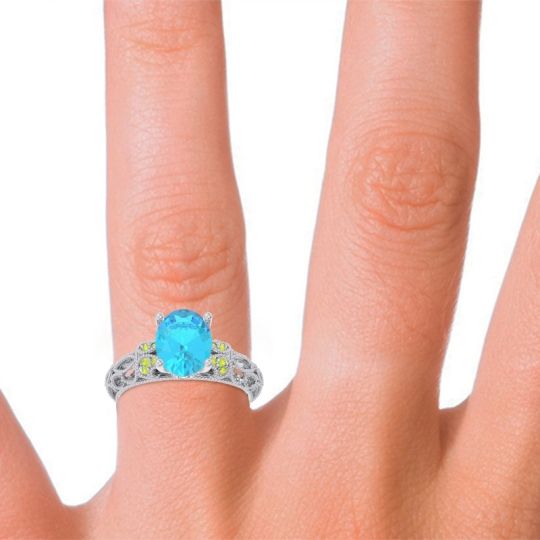 Art Deco Milgrain Oval Vatavat Ring