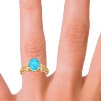 Art Deco Milgrain Oval Vatavat Ring