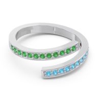 Petite Modern Wrap Pave Prayana Band