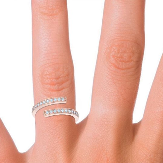 Petite Modern Wrap Pave Prayana Band