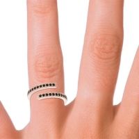 Petite Modern Wrap Pave Prayana Band