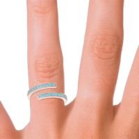 Petite Modern Wrap Pave Prayana Band