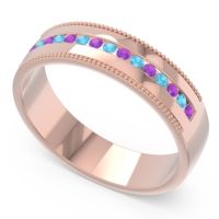 Men's Center Channel Milgrain 6mm Band