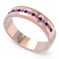 Men's Center Channel Milgrain 6mm Band