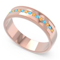 Men's Center Channel Milgrain 6mm Band